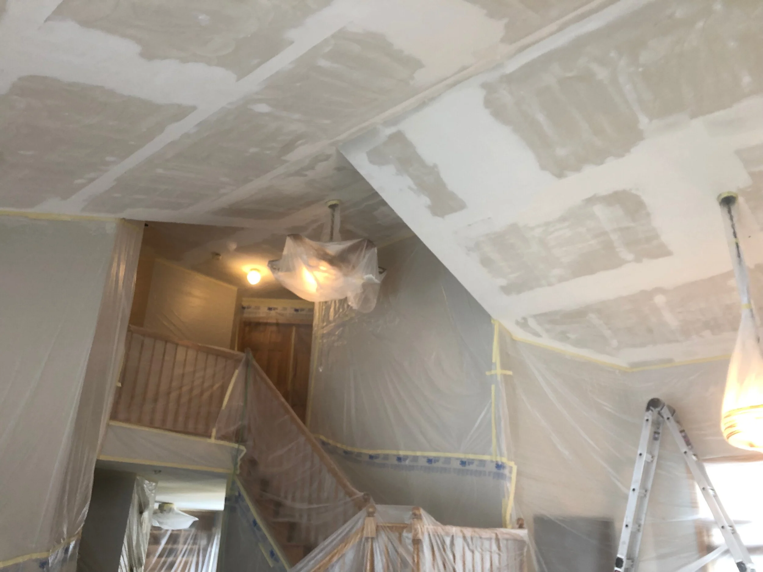 Plymouth Popcorn Ceiling Removal before